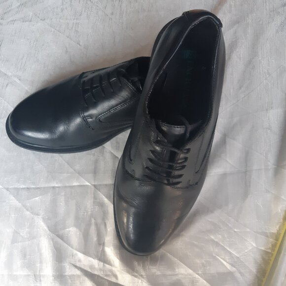 Benchmark SZ 12W Men's Derby Shoes Black Leather, Rubber Sole - Picture 9 of 10